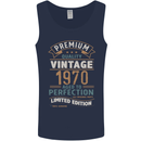 Premium Vintage 53rd Birthday 1970 Mens Vest Tank Top Navy Blue