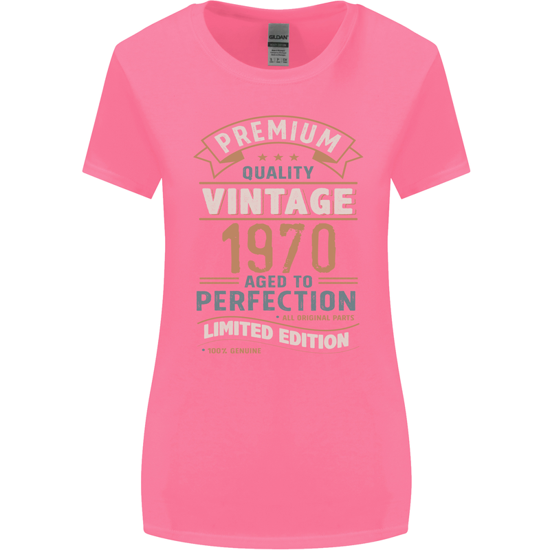 Premium Vintage 53rd Birthday 1970 Womens Wider Cut T-Shirt Azalea