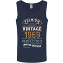 Premium Vintage 54th Birthday 1969 Mens Vest Tank Top Navy Blue