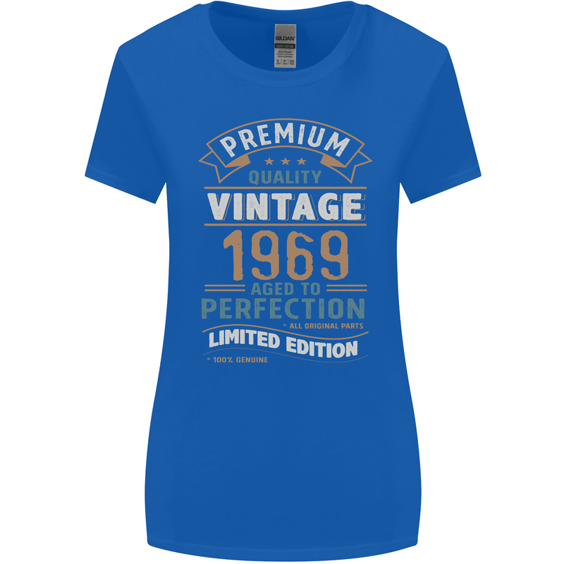 Premium Vintage 54th Birthday 1969 Womens Wider Cut T-Shirt Royal Blue