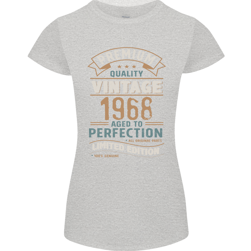 Premium Vintage 55th Birthday 1968 Womens Petite Cut T-Shirt Sports Grey