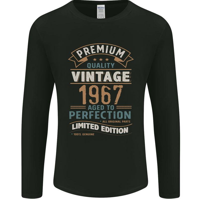 Premium Vintage 56th Birthday 1967 Mens Long Sleeve T-Shirt Black