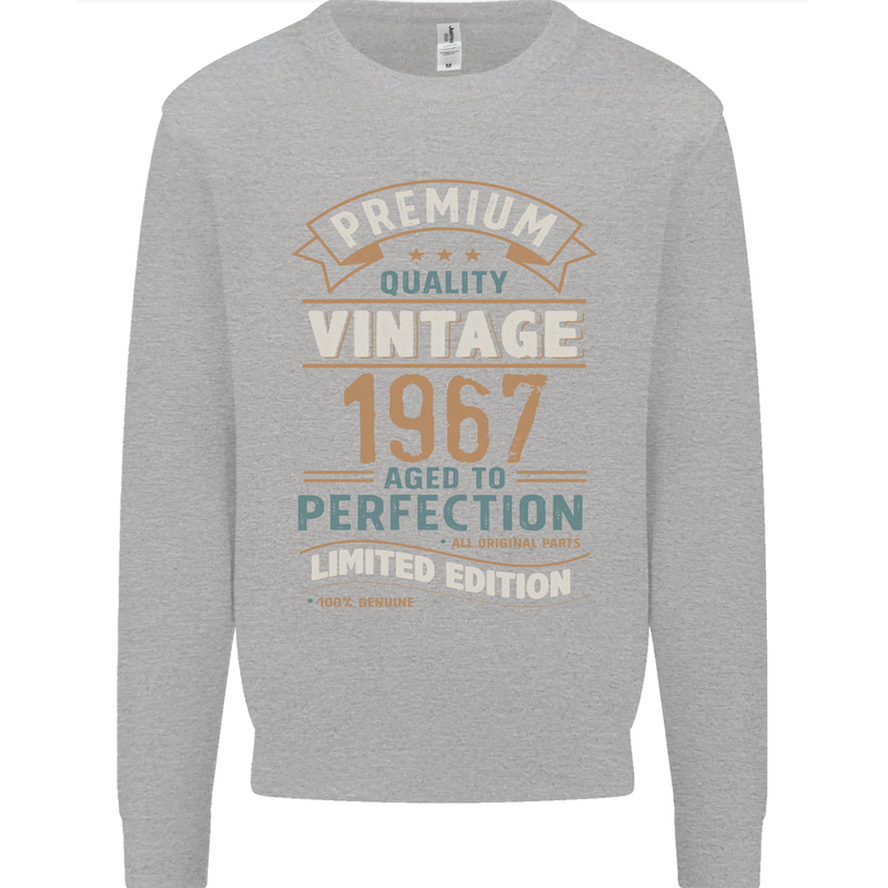 Premium Vintage 56th Birthday 1967 Mens Sweatshirt Jumper Sports Grey