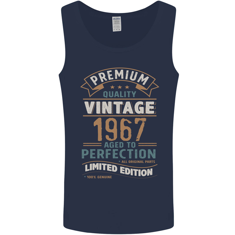 Premium Vintage 56th Birthday 1967 Mens Vest Tank Top Navy Blue