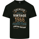 Premium Vintage 57th Birthday 1966 Mens Cotton T-Shirt Tee Top Black
