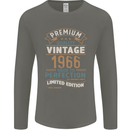 Premium Vintage 57th Birthday 1966 Mens Long Sleeve T-Shirt Charcoal