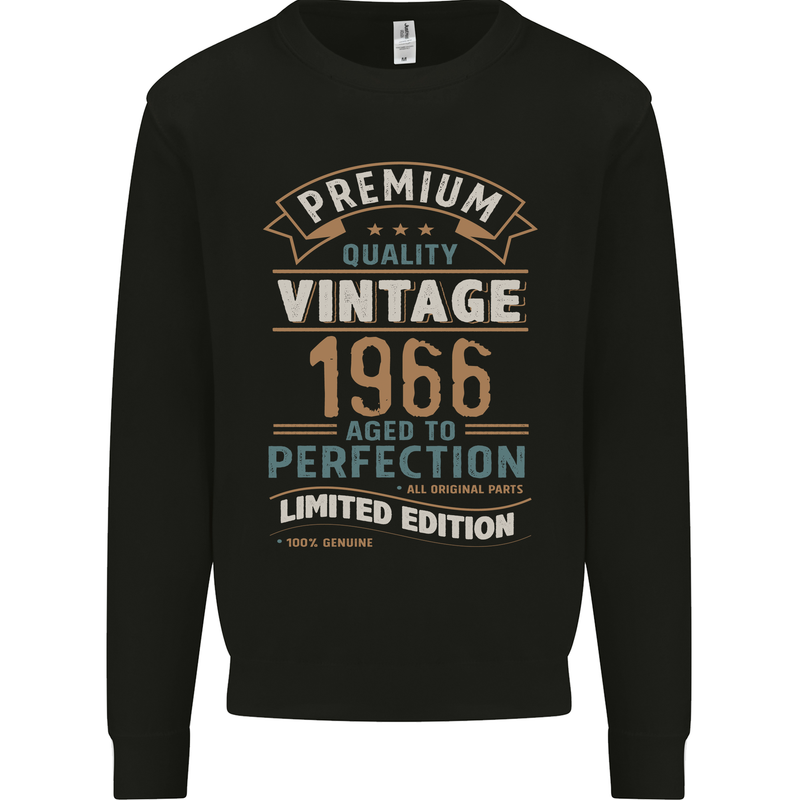 Premium Vintage 57th Birthday 1966 Mens Sweatshirt Jumper Black