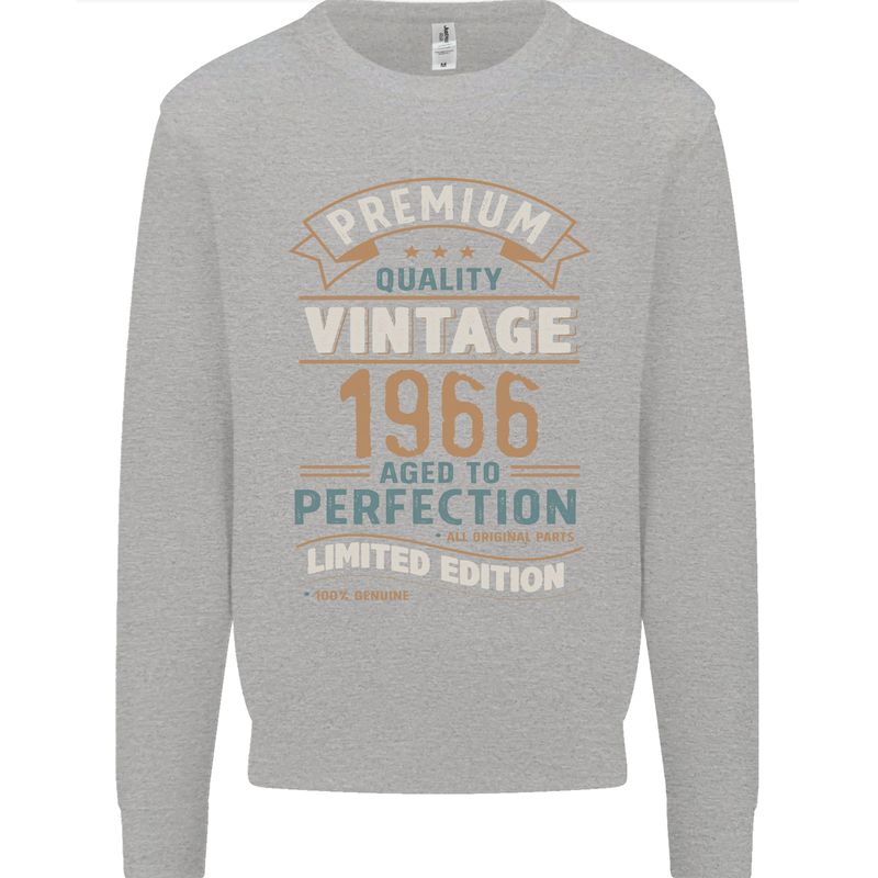 Premium Vintage 57th Birthday 1966 Mens Sweatshirt Jumper Sports Grey