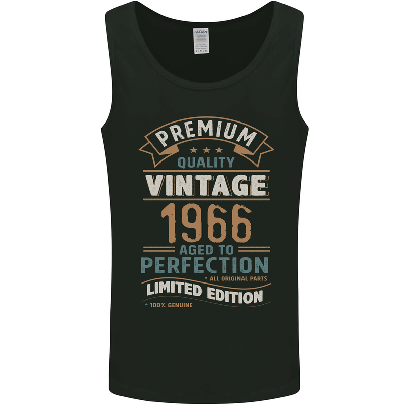 Premium Vintage 57th Birthday 1966 Mens Vest Tank Top Black