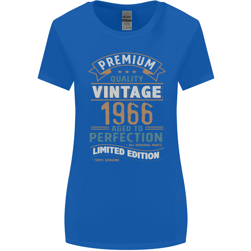 Premium Vintage 57th Birthday 1966 Womens Wider Cut T-Shirt Royal Blue