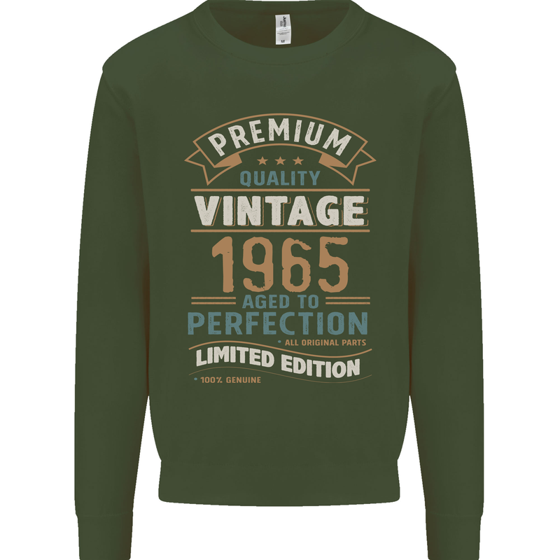Premium Vintage 58th Birthday 1965 Mens Sweatshirt Jumper Forest Green