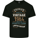 Premium Vintage 59th Birthday 1964 Mens Cotton T-Shirt Tee Top Black