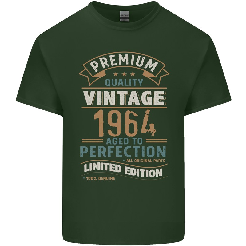 Premium Vintage 59th Birthday 1964 Mens Cotton T-Shirt Tee Top Forest Green