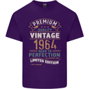 Premium Vintage 59th Birthday 1964 Mens Cotton T-Shirt Tee Top Purple