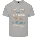 Premium Vintage 59th Birthday 1964 Mens Cotton T-Shirt Tee Top Sports Grey