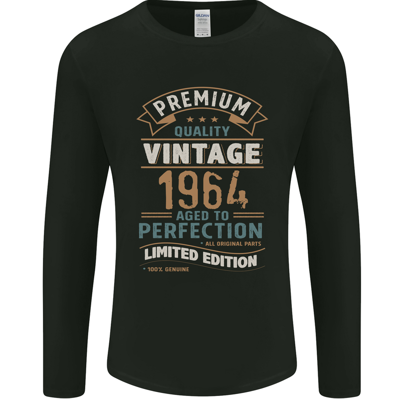 Premium Vintage 59th Birthday 1964 Mens Long Sleeve T-Shirt Black