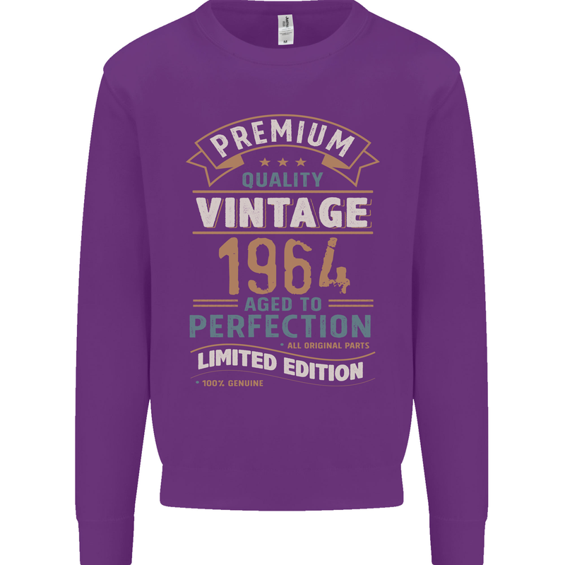 Premium Vintage 59th Birthday 1964 Mens Sweatshirt Jumper Purple