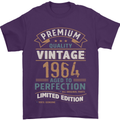 Premium Vintage 59th Birthday 1964 Mens T-Shirt 100% Cotton Purple