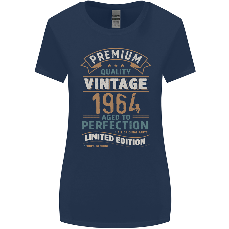 Premium Vintage 59th Birthday 1964 Womens Wider Cut T-Shirt Navy Blue