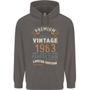Premium Vintage 60th Birthday 1963 Mens 80% Cotton Hoodie Charcoal