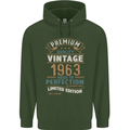 Premium Vintage 60th Birthday 1963 Mens 80% Cotton Hoodie Forest Green