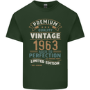 Premium Vintage 60th Birthday 1963 Mens Cotton T-Shirt Tee Top Forest Green