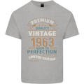 Premium Vintage 60th Birthday 1963 Mens Cotton T-Shirt Tee Top Sports Grey