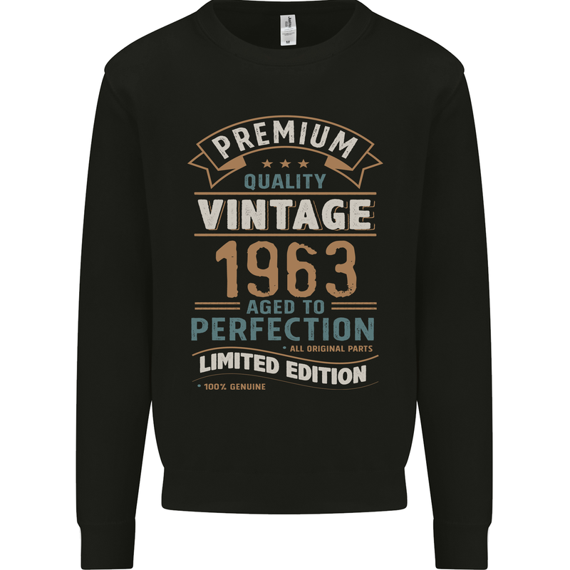 Premium Vintage 60th Birthday 1963 Mens Sweatshirt Jumper Black