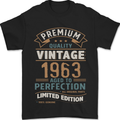 Premium Vintage 60th Birthday 1963 Mens T-Shirt 100% Cotton Black