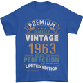 Premium Vintage 60th Birthday 1963 Mens T-Shirt 100% Cotton Royal Blue
