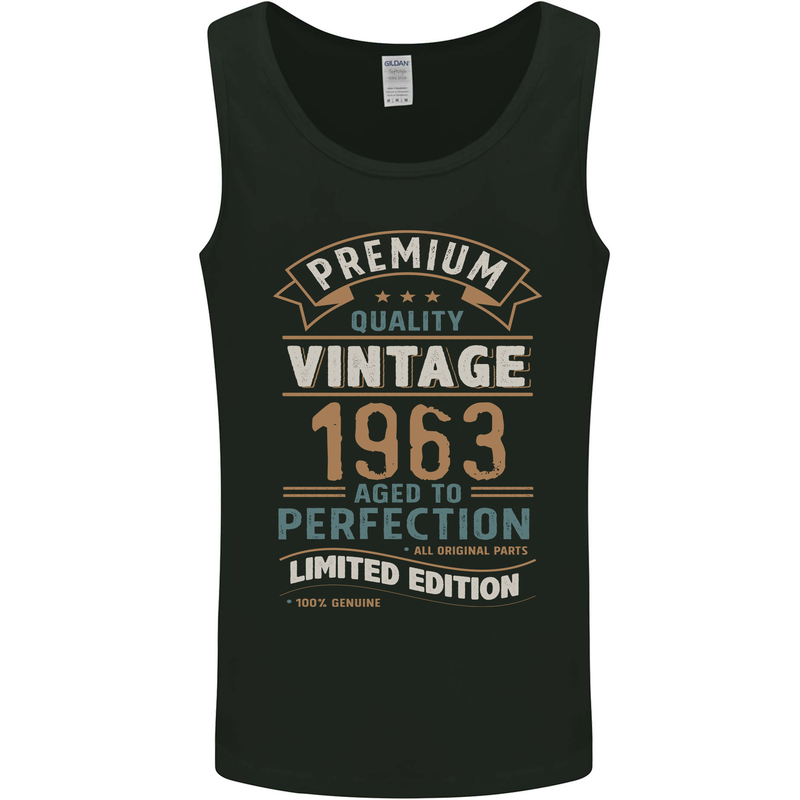 Premium Vintage 60th Birthday 1963 Mens Vest Tank Top Black