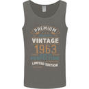 Premium Vintage 60th Birthday 1963 Mens Vest Tank Top Charcoal