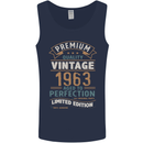 Premium Vintage 60th Birthday 1963 Mens Vest Tank Top Navy Blue