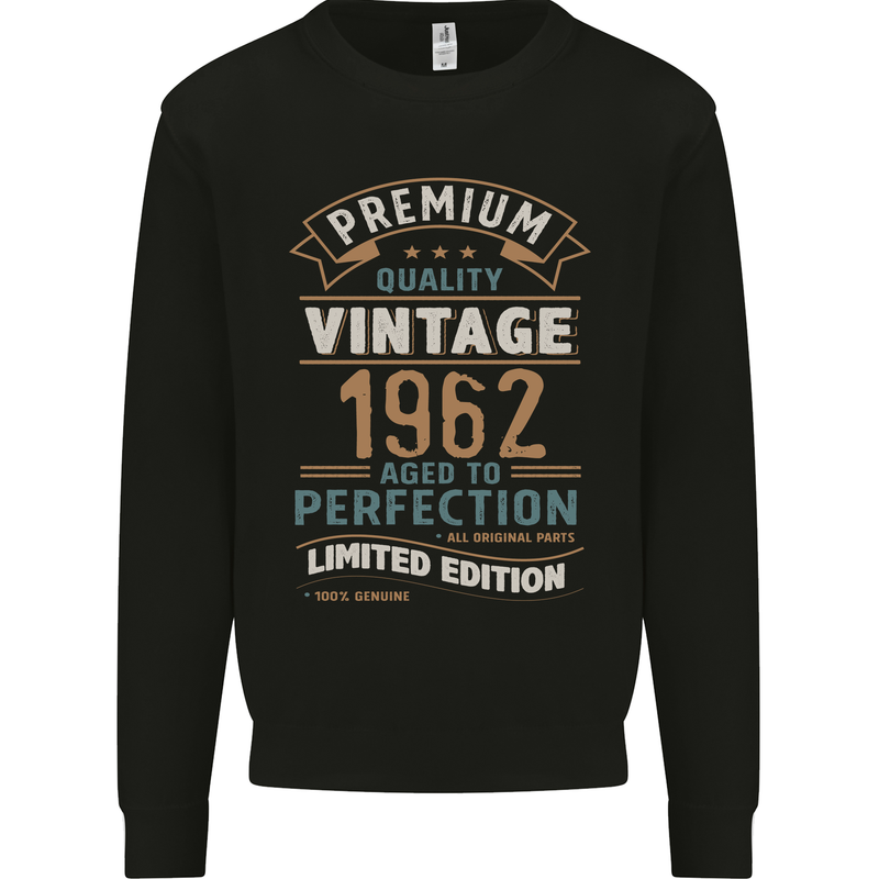 Premium Vintage 61st Birthday 1962 Mens Sweatshirt Jumper Black