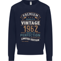 Premium Vintage 61st Birthday 1962 Mens Sweatshirt Jumper Navy Blue