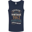 Premium Vintage 61st Birthday 1962 Mens Vest Tank Top Navy Blue