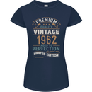 Premium Vintage 61st Birthday 1962 Womens Petite Cut T-Shirt Navy Blue