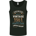 Premium Vintage 62nd Birthday 1961 Mens Vest Tank Top Black