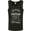 Premium Vintage 62nd Birthday 1961 Mens Vest Tank Top Black