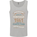 Premium Vintage 62nd Birthday 1961 Mens Vest Tank Top Sports Grey