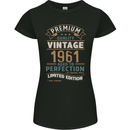 Premium Vintage 62nd Birthday 1961 Womens Petite Cut T-Shirt Black