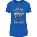 Premium Vintage 62nd Birthday 1961 Womens Wider Cut T-Shirt Royal Blue