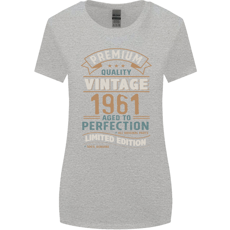 Premium Vintage 62nd Birthday 1961 Womens Wider Cut T-Shirt Sports Grey