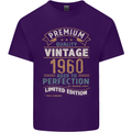Premium Vintage 63rd Birthday 1960 Mens Cotton T-Shirt Tee Top Purple