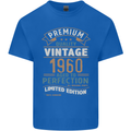 Premium Vintage 63rd Birthday 1960 Mens Cotton T-Shirt Tee Top Royal Blue