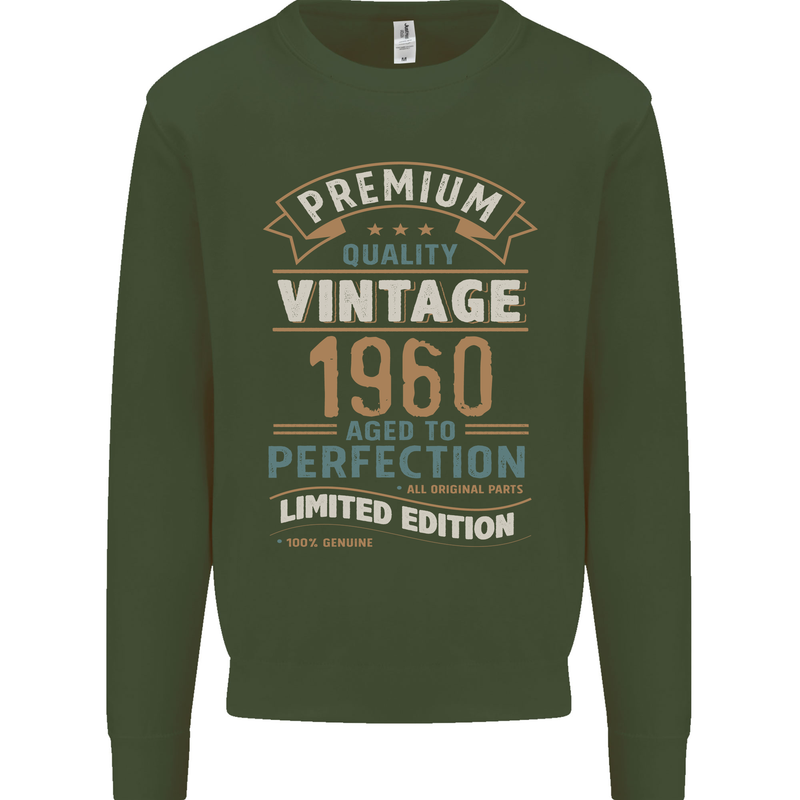 Premium Vintage 63rd Birthday 1960 Mens Sweatshirt Jumper Forest Green