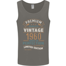 Premium Vintage 63rd Birthday 1960 Mens Vest Tank Top Charcoal