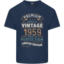 Premium Vintage 64th Birthday 1959 Mens Cotton T-Shirt Tee Top Navy Blue