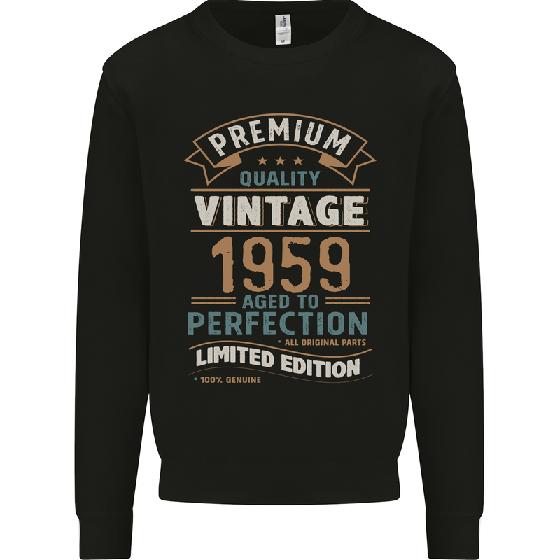 Premium Vintage 64th Birthday 1959 Mens Sweatshirt Jumper Black