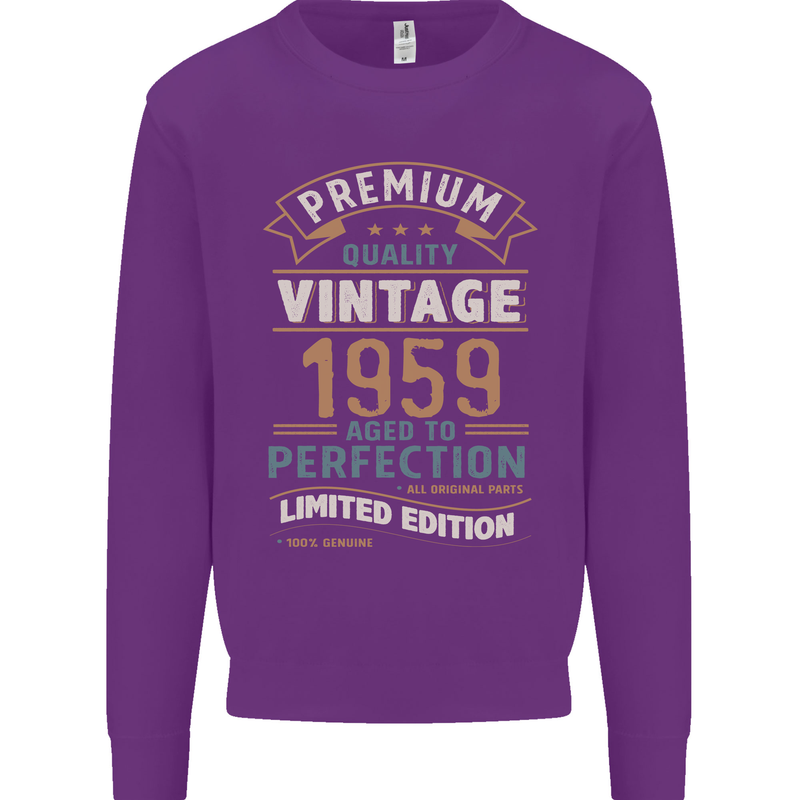 Premium Vintage 64th Birthday 1959 Mens Sweatshirt Jumper Purple